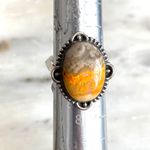 NEW Bumble Bee Jasper Beaded Sterling Silver Ring Size 6.5 / 7 Yellow Photo 0