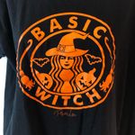 Gildan  Black and Orange Basic Witch Tee cotton Halloween tee large Photo 1