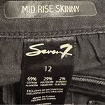 Seven7 Seven Women’s 12 Black Mid‎ Rise Skinny Raw Hem Limited Edition 7 Jeans Photo 6