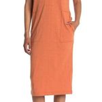 Stitch Drop Cross Over V Neck Dress Orange Size M Photo 8