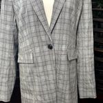 Nordstrom Women's Gray Plaid Single Button Blazer M NWOT Photo 2