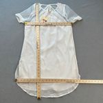 Everybody Talks Sheer Sleeve Dress A Line Mini Size L White V Neck Layered NWT Size L Photo 2