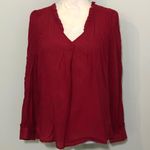 Modcloth NWOT Comprehensive Charm Crimson Dark Red Sheer Blouse Medium New Photo 4