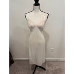 Vanity Fair Sleeveless Sweetheart Lace Slip Dress Cream Women's Size Large Photo 8