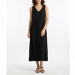 American Giant Women's Linen Tie Dress Size M Black Size M Photo 6