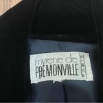 Myrene De Premonville Paris Vintage Double Breast Blazer Velvet Trim Gold Button Black Size 8 Photo 4