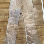 Louise Paris Suede Leather Pants Women's Size 15 Tan Brown‎ Western Style Brown Photo 0