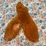 American Apparel Los Angeles Apparel lattice flat jelly sandals orange footwear Photo 0
