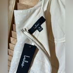 Lulus  size Medium Romantic Spot Cream Polka Dot Mesh Tiered Midi Dress NWT Photo 10