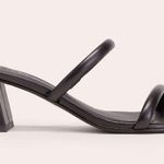 Everlane NEW The Double Strap Heel In Black Leather Size 8 Photo 1