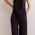 Free People ONE LIKE NEW - Black One Piece Wide Leg Waffle Jumpsuit XS Photo 0