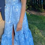 V. Chapman Virginia Strapless Gown In Chambray Blue Baroque Floral Photo 3