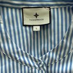 Tuckernuck Royal Shirt Mini Dress Blue Stripe Size Large Photo 8