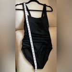 Athleta NWT  Square Neck One Piece Swimsuit Size S Black Photo 2