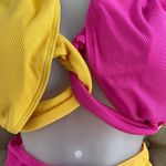 SheIn NEW  Fuschia Yellow Twist Front Bikini 4XL Photo 2