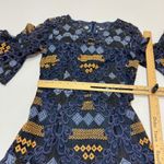 PROSE & POETRY Dress Womens X Small Blue Gold Eyelet Tiered Bell Sleeve Anthro Size XS Photo 5