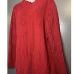 Liz Claiborne Woman Sweater Womens 1X Plus Red Ribbed Knit Pullover Long Sleeve Photo 2