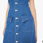 #16 NWT MOTHER Denim The Double Fold Dress in Cutting Edge Blue Size L Photo 2
