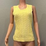 L.L.Bean  SWEATER VEST Sz S-REG YELLOW CABLE KNIT SLEEVELESS PULLOVER 100% COT#99 Photo 0