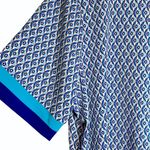 Chico's Chico’s Geometric Colorblock-Trim Knit Top Beachside Blue Vanity Size 4/US XXL Photo 3