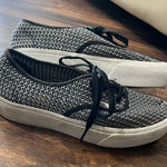 Vans Van’s Authentic Platform 2.0 Black and White Knit Plaid Sneakers, M7 W 8.5 Photo 0