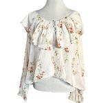 Free People Dainty Ethereal Ruffle Camilla Floral Gauze Blouse Large Cottage Photo 6