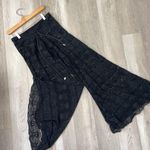 Skull Lace Pants sheer wide leg womens Black (medium) goth whimsigoth vacation Photo 0