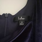 Lulus  Long Sleeve Velvet Dress Dark Blue Photo 2