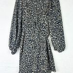 Shona joy  Buell Plunged Draped Mini Dress Leopard Size 2 Faux Wrap Cocktail Photo 3