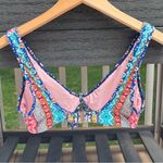 Laundry by Shelli Segal Multicolor Tie Front Bikini Top Size S Photo 1