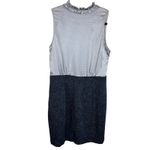 The Limited  Gold Ruffled Black Tweed Lightweight Above Knee Sheath Dress Size 10 Photo 1