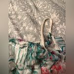 Elena Baldi Silk Blend Tiered Maxi Dress with Green and Pink Pattern Photo 3