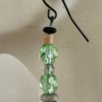 Artisan Green Glass Bead Dangle Earrings – Boho Handmade Vibe Photo 2