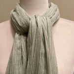 J.Crew Mint Green & Silver Metallic Fringe Trim Scarf Photo 4
