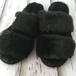 Plush Slippers, Size 8 Black Photo 0