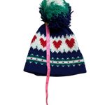 MCM Vintage Marceau Sports Knot Wool Pom Pom Beanie Skip Cap Women’s OS Blue Photo 3