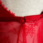 Red Lace Babydoll Top Y2K 2000s Coquette‎ Fairycore Romantic Small Photo 2
