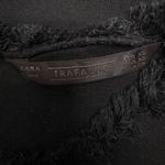 ZARA  Trafaluc Short Sleeve Round Hem Fringe Trim Black Top Women’s XS ACADEMIA Photo 5