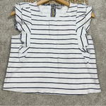 Anthropologie Postmark Flutterwork Top Sleeveless Navy White Striped Size XS Photo 3