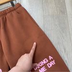 Mayfair Fleece Sweatpants Joggers me day cancelled plans womens Brown (xsmall) Size XS Photo 6