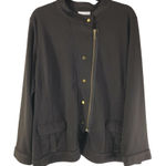 Avenue  Womens Jacket Asymmetric Zipper Pockets Stretch Brown Size 22/24 Photo 0