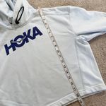 Hoka One One Women’s Pullover Hoodie Sweatshirt Crop Thumbholes in Blue S Photo 8