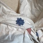 Farm Rio  White crop top Blouse with Blue Floral Accents Photo 6