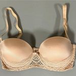 Audrey 3+1 Auden Beige Tan Nude Full-Coverage Push-Up Lace Balconette Bra Bralette Brassiere Lingerie Size 34C ✨ Photo 0