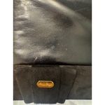 Bruno Magli Bologna Made in Italy Black Leather Suede Convertible Crossbody Bag Photo 2