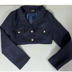 Cider ‘Lady Blue’ Cropped Blazer Jacket Coat Blouse Size S 🧸 Photo 1