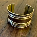 Vintage Etched‎ Brass Cuff Bracelet India 1” Wide Adjustable Photo 0