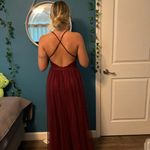 Charley’s Boutique Burgundy Deep V Prom Dress, Sz M Photo 1