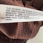 ZARA Brown Ruffle Blouse Knit Puff Sheer Long Sleeves Crew Neck Sweater Top EUC Photo 11