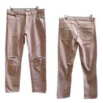 ZARA  Baby Pink Stretchy Distressed Skinny Jean Size 10 Photo 8